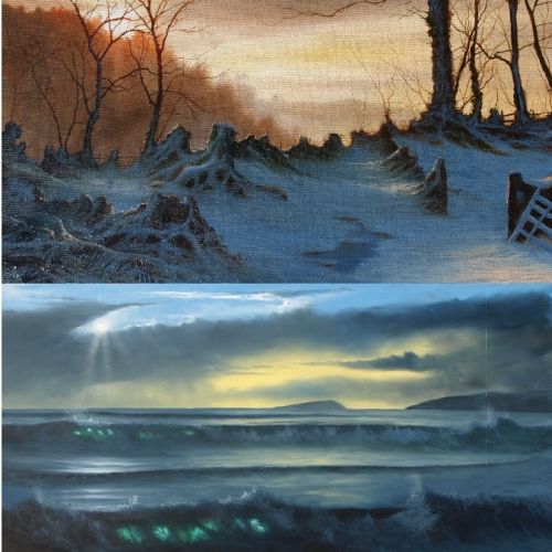 Sunrise and Sunset 2 Paintings