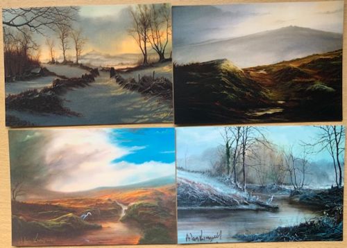 SET 4 POSTCARDS/PRINTS LAND SCAPES 